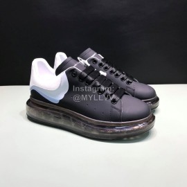 Mcqueen Black Silk Leather Air Cushion Casual Shoes For Men And Women
