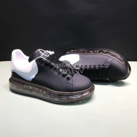 Mcqueen Black Silk Leather Air Cushion Casual Shoes For Men And Women
