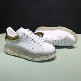 Mcqueen Transparent Air Cushion Silk Leather Casual Shoes For Men And Women Gold