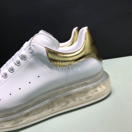 Mcqueen Transparent Air Cushion Silk Leather Casual Shoes For Men And Women Gold