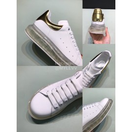 Mcqueen Transparent Air Cushion Silk Leather Casual Shoes For Men And Women Gold