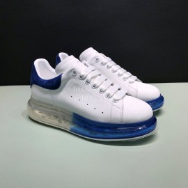 Mcqueen Transparent Air Cushion Silk Leather Casual Shoes For Men And Women Blue