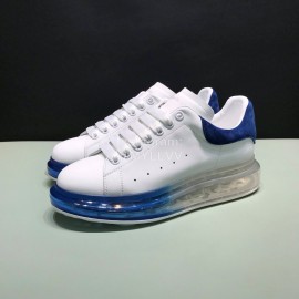 Mcqueen Transparent Air Cushion Silk Leather Casual Shoes For Men And Women Blue