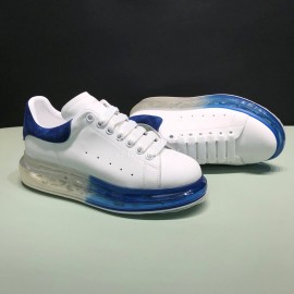 Mcqueen Transparent Air Cushion Silk Leather Casual Shoes For Men And Women Blue