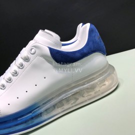 Mcqueen Transparent Air Cushion Silk Leather Casual Shoes For Men And Women Blue