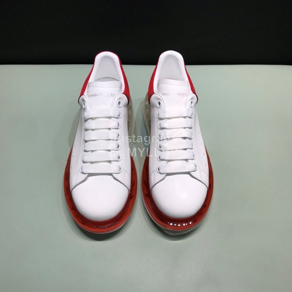 Mcqueen Transparent Air Cushion Silk Leather Casual Shoes For Men And Women Red
