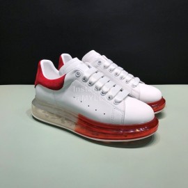 Mcqueen Transparent Air Cushion Silk Leather Casual Shoes For Men And Women Red
