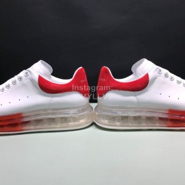 Mcqueen Transparent Air Cushion Silk Leather Casual Shoes For Men And Women Red
