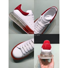 Mcqueen Transparent Air Cushion Silk Leather Casual Shoes For Men And Women Red