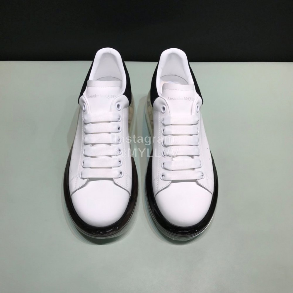 Mcqueen Transparent Air Cushion Silk Leather Casual Shoes For Men And Women Black