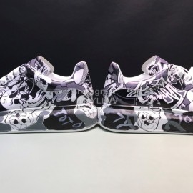 Mcqueen Painted Pattern Leather Casual Shoes For Men And Women Gray