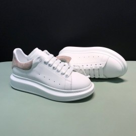 Alexander Mcqueen Matte Leather Casual Shoes For Men And Women Gray