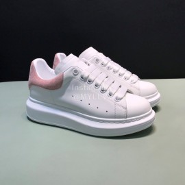 Alexander Mcqueen Matte Leather Casual Shoes For Men And Women Pink