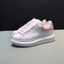 Alexander Mcqueen Matte Leather Casual Shoes For Men And Women Pink