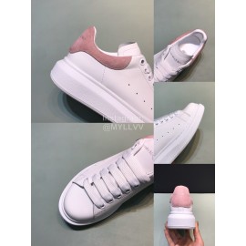 Alexander Mcqueen Matte Leather Casual Shoes For Men And Women Pink