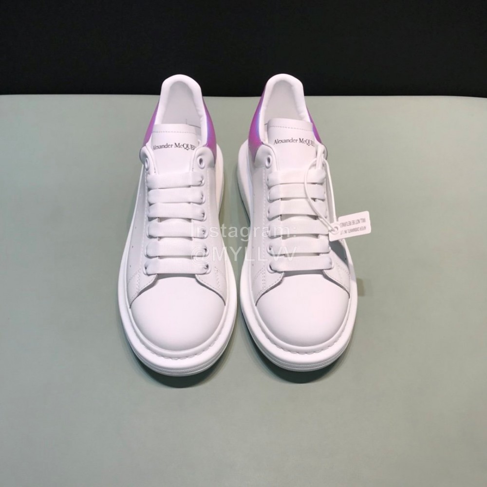 Alexander Mcqueen Matte Leather Casual Shoes For Men And Women Purple