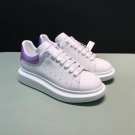 Alexander Mcqueen Matte Leather Casual Shoes For Men And Women Purple