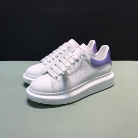Alexander Mcqueen Matte Leather Casual Shoes For Men And Women Purple