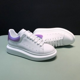 Alexander Mcqueen Matte Leather Casual Shoes For Men And Women Purple