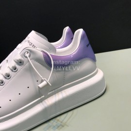 Alexander Mcqueen Matte Leather Casual Shoes For Men And Women Purple