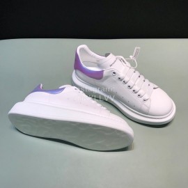 Alexander Mcqueen Matte Leather Casual Shoes For Men And Women Purple
