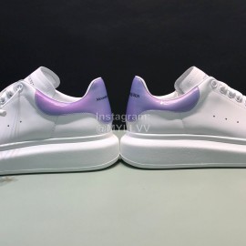 Alexander Mcqueen Matte Leather Casual Shoes For Men And Women Purple