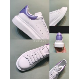 Alexander Mcqueen Matte Leather Casual Shoes For Men And Women Purple