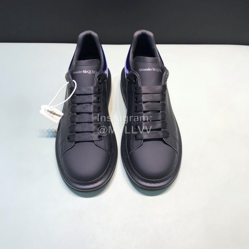 Alexander Mcqueen Matte Leather Casual Shoes For Men And Women Black