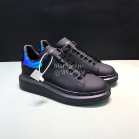 Alexander Mcqueen Matte Leather Casual Shoes For Men And Women Black