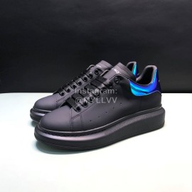 Alexander Mcqueen Matte Leather Casual Shoes For Men And Women Black