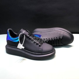 Alexander Mcqueen Matte Leather Casual Shoes For Men And Women Black