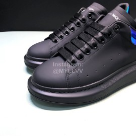 Alexander Mcqueen Matte Leather Casual Shoes For Men And Women Black