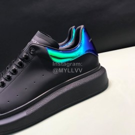 Alexander Mcqueen Matte Leather Casual Shoes For Men And Women Black
