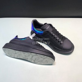 Alexander Mcqueen Matte Leather Casual Shoes For Men And Women Black