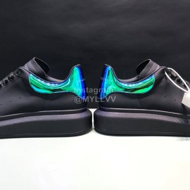 Alexander Mcqueen Matte Leather Casual Shoes For Men And Women Black