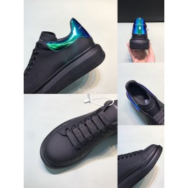 Alexander Mcqueen Matte Leather Casual Shoes For Men And Women Black