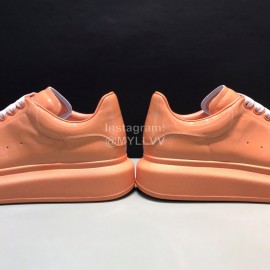 Alexander Mcqueen Patent Leather Casual Shoes For Men And Women Orange
