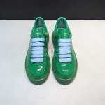 Alexander Mcqueen Patent Leather Casual Shoes For Men And Women Green