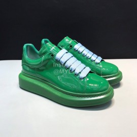 Alexander Mcqueen Patent Leather Casual Shoes For Men And Women Green