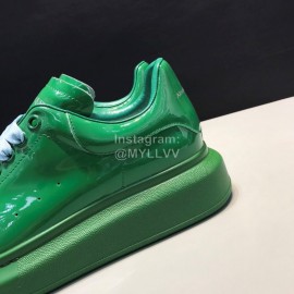 Alexander Mcqueen Patent Leather Casual Shoes For Men And Women Green