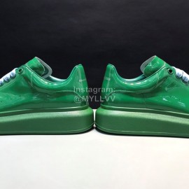 Alexander Mcqueen Patent Leather Casual Shoes For Men And Women Green
