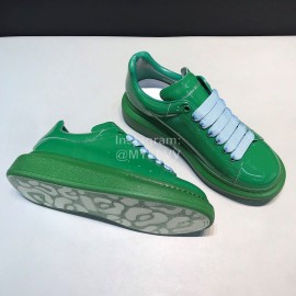Alexander Mcqueen Patent Leather Casual Shoes For Men And Women Green