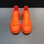 Alexander Mcqueen Orange Patent Leather Casual Shoes For Men And Women 