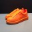 Alexander Mcqueen Orange Patent Leather Casual Shoes For Men And Women 