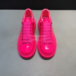 Alexander Mcqueen Patent Leather Casual Shoes For Men And Women Pink