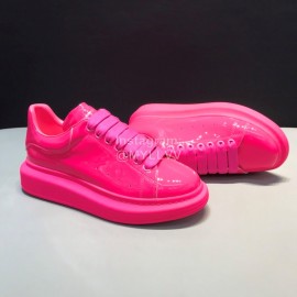 Alexander Mcqueen Patent Leather Casual Shoes For Men And Women Pink