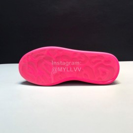Alexander Mcqueen Patent Leather Casual Shoes For Men And Women Pink