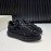 Alexander Mcqueen Rhinestone Calf Leather Casual Shoes For Men And Women Black