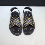 Alexander Mcqueen Cowhide Rivet Fashion Sandals For Men Yellow