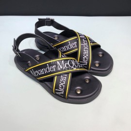Alexander Mcqueen Cowhide Rivet Fashion Sandals For Men Yellow